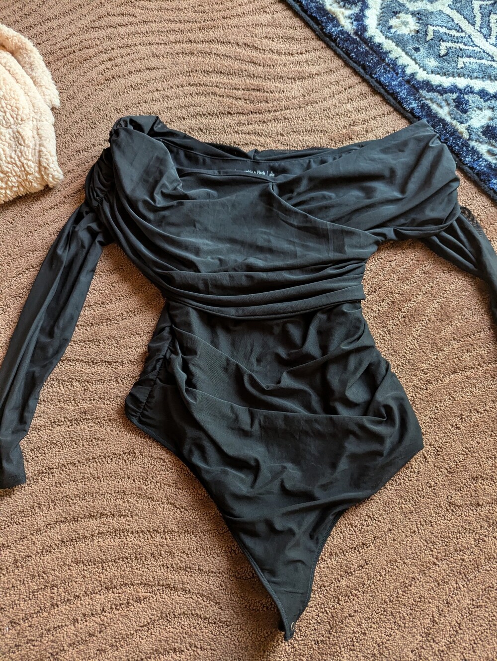 Abercrombie And Fitch Mesh Off Shoulder Bodysuit